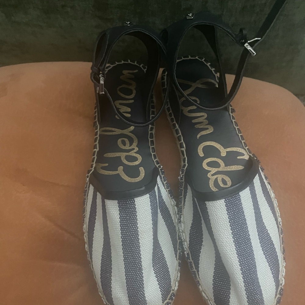 Sam Edelman Black and White Espadrilles Nautical Style